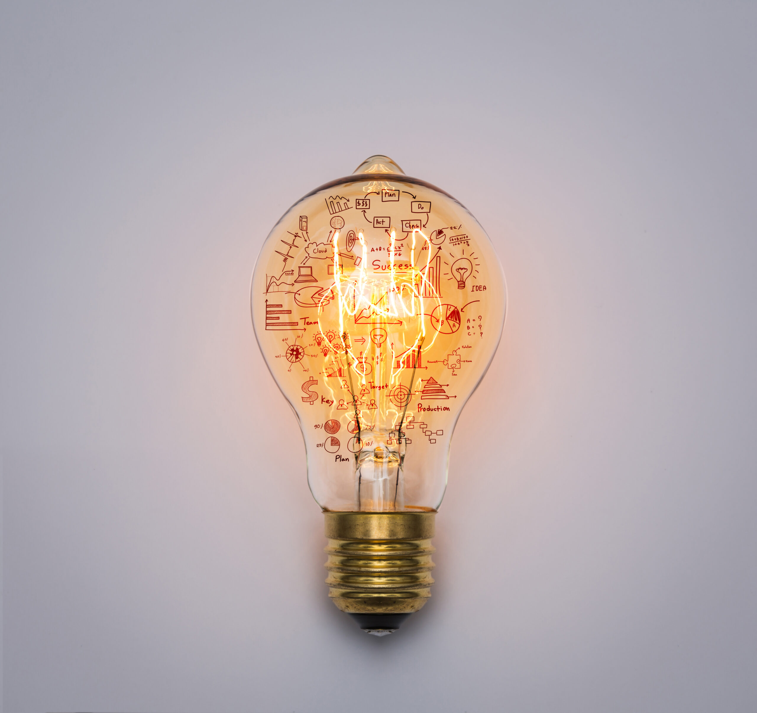 Lightbulb representing a person gettng an idea to write copy